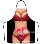 Waterproof Polyester Apron | 3D Printed Cartoon Barbecue Apron