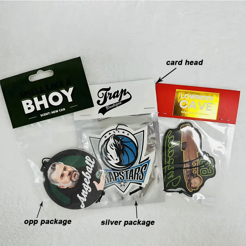 Custom Die Cut Air Fresheners | 50 Pcs MOQ, 100+ Scents | Custom Logo