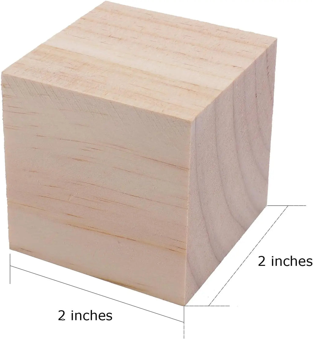 Custom 2-Inch Pine Wooden Cubes | Engraving Available | 500-Piece MOQ