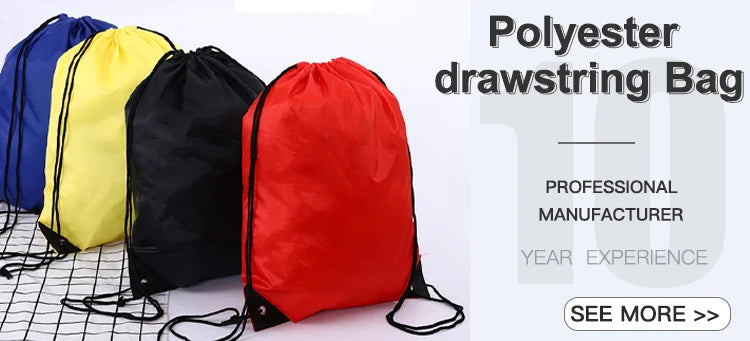 Custom 210d Polyester Waterproof Drawstring Bag | Bulk Logo Print & Team Sports Use