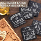 LFGB Certified Slate Coasters 4x4 | Custom Logo | Natural Stone | Bulk