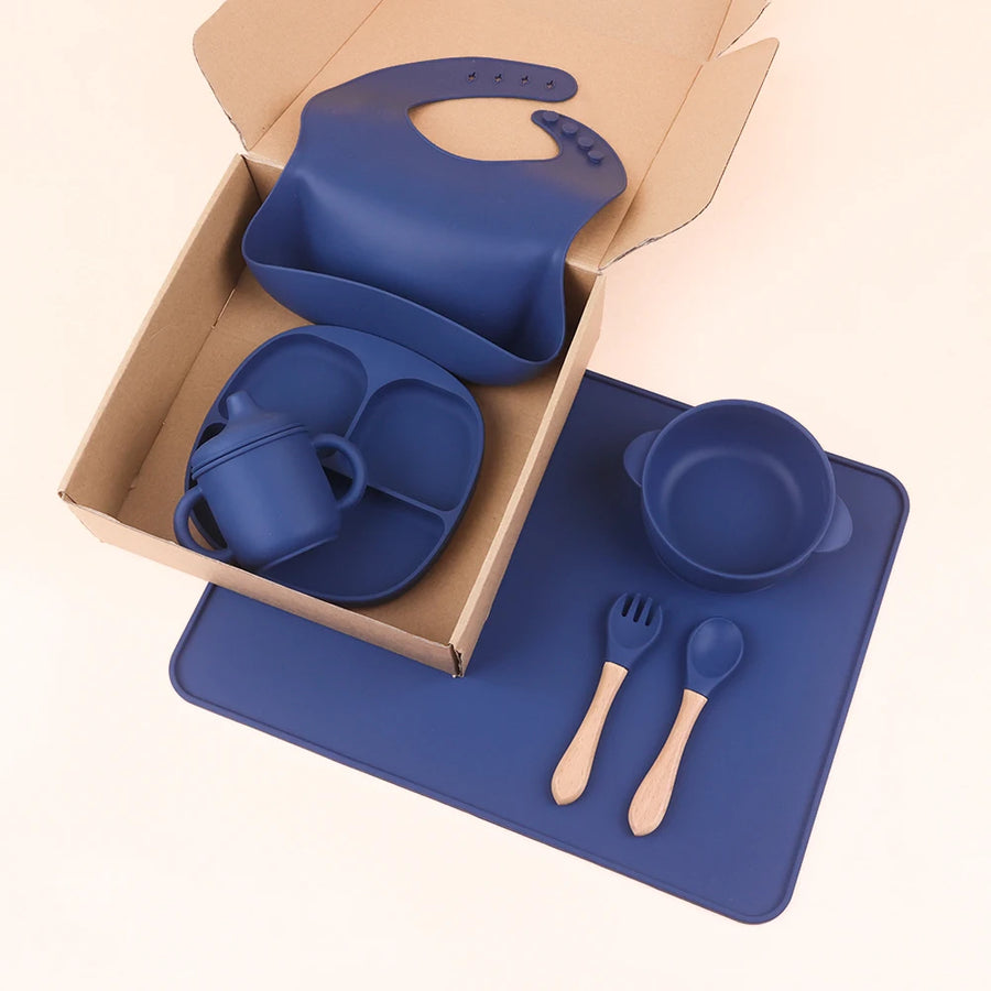 Custom Food Grade Silicone Baby Feeding Set | 100 Set MOQ | LFGB Certified