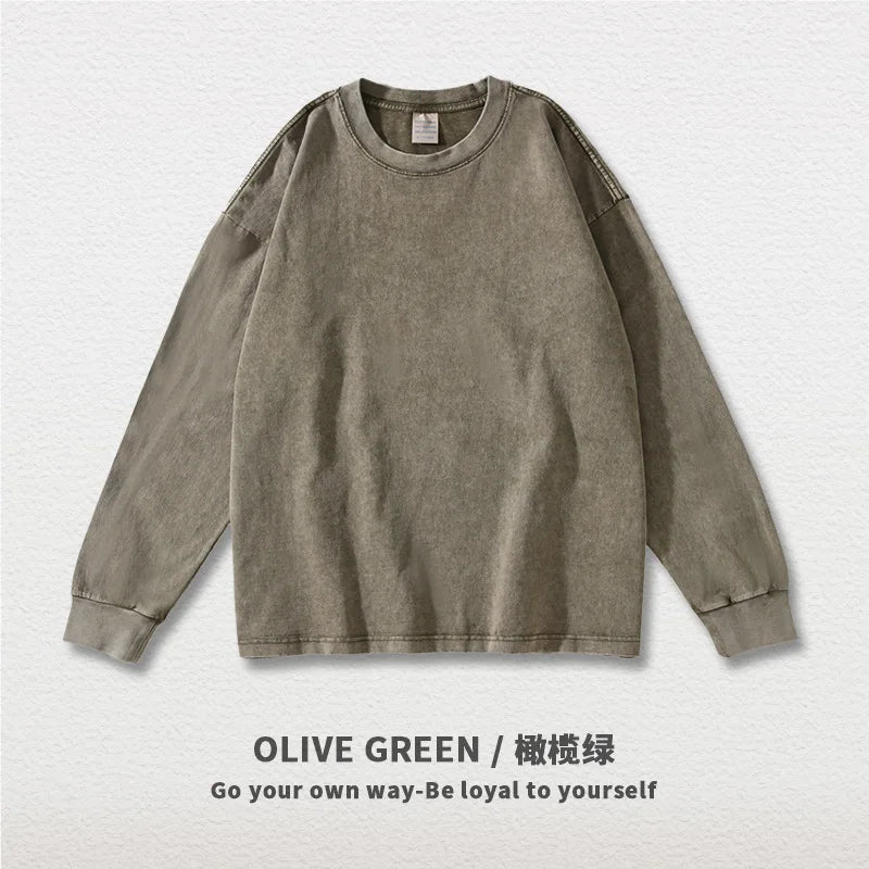300G Heavyweight Long-Sleeve T-Shirt | Pure Cotton Oversized Fit