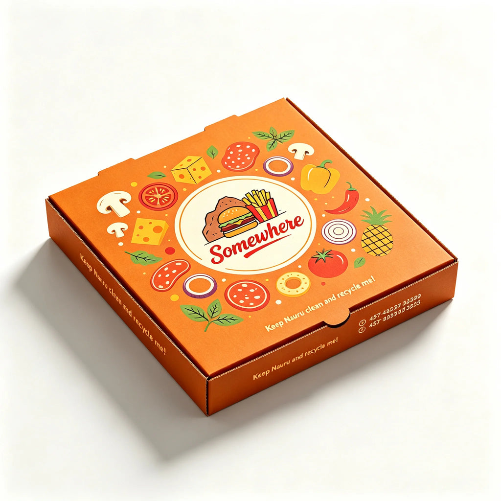 Custom Logo 3-Compartment Pizza Boxes | Restaurant Packaging MOQ 500