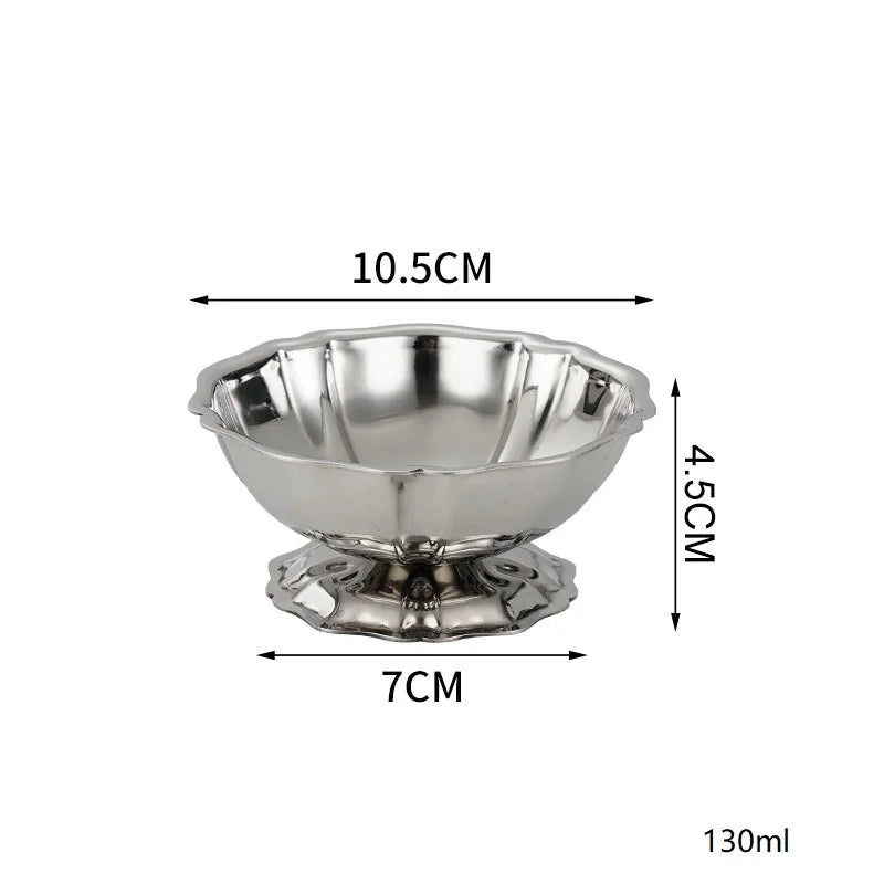 304 Stainless Steel Dessert Cup | Tulip Shape | 50 MOQ | Custom Logo