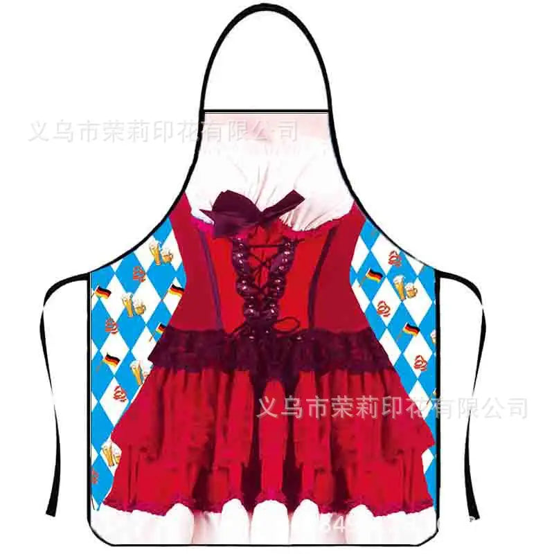Waterproof Polyester Apron | 3D Printed Cartoon Barbecue Apron