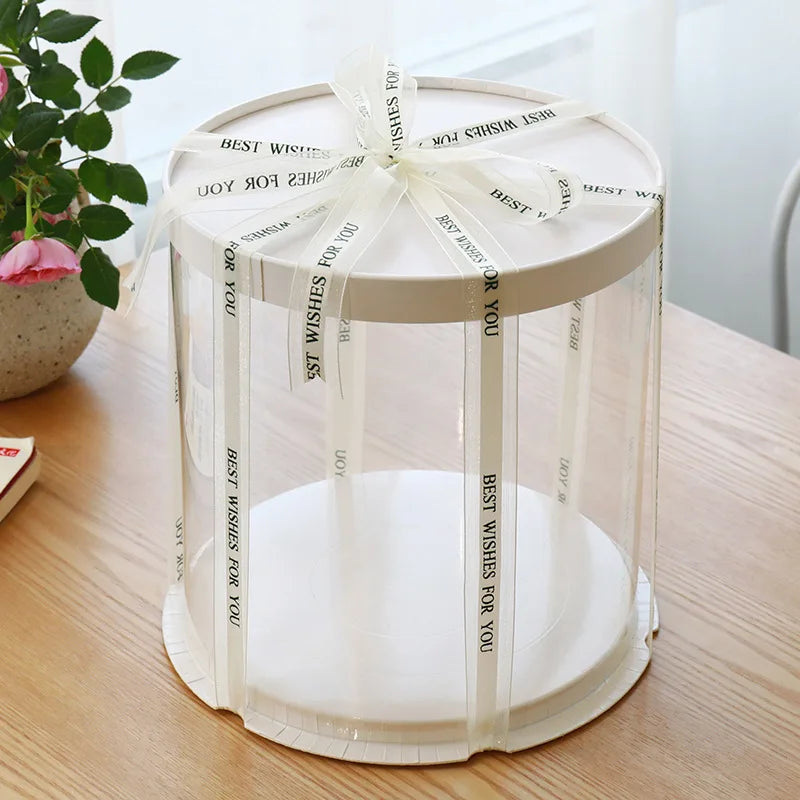 Transparent PET Cake Box | Tall Clear Display Box | Wholesale Bakery Packaging