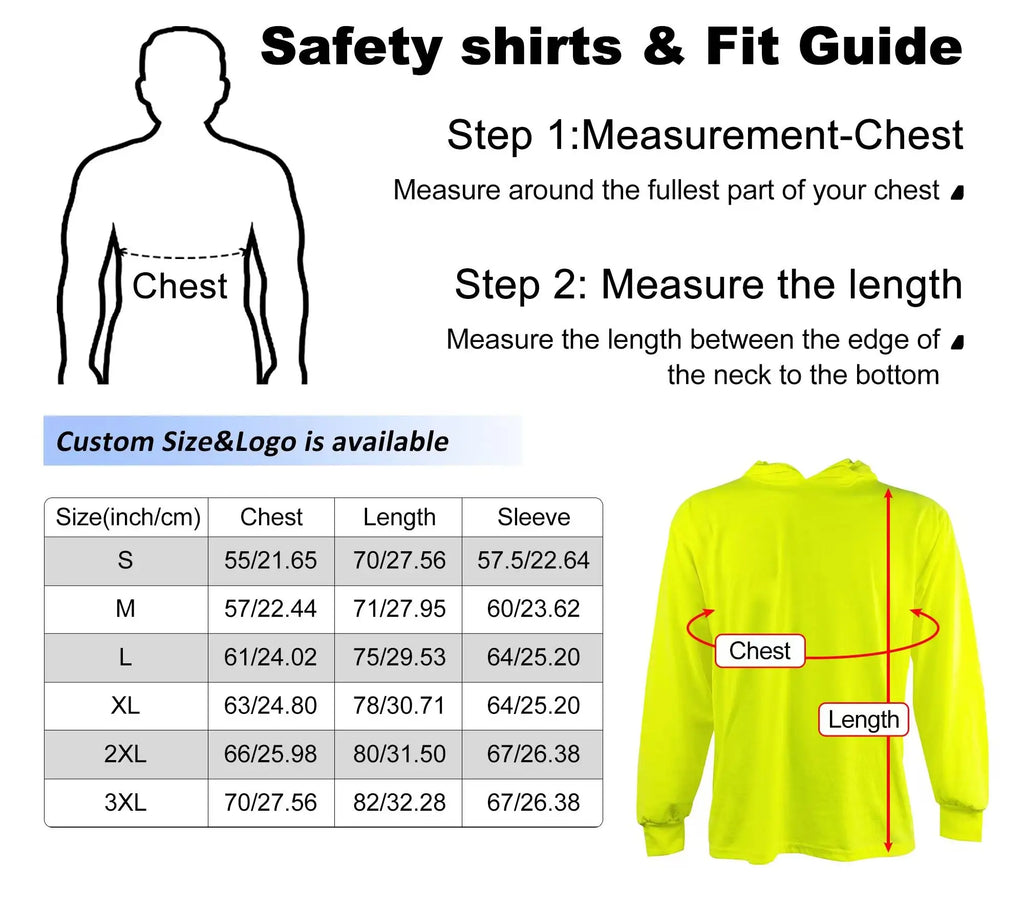 Custom Hi-Vis Dry Fit Work Shirt – Long Sleeve Safety Shirt With Reflective Tape