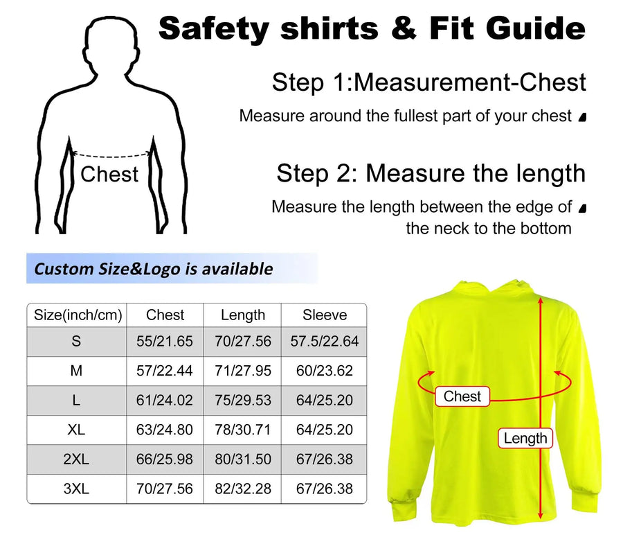 Custom Hi-Vis Dry Fit Work Shirt – Long Sleeve Safety Shirt With Reflective Tape