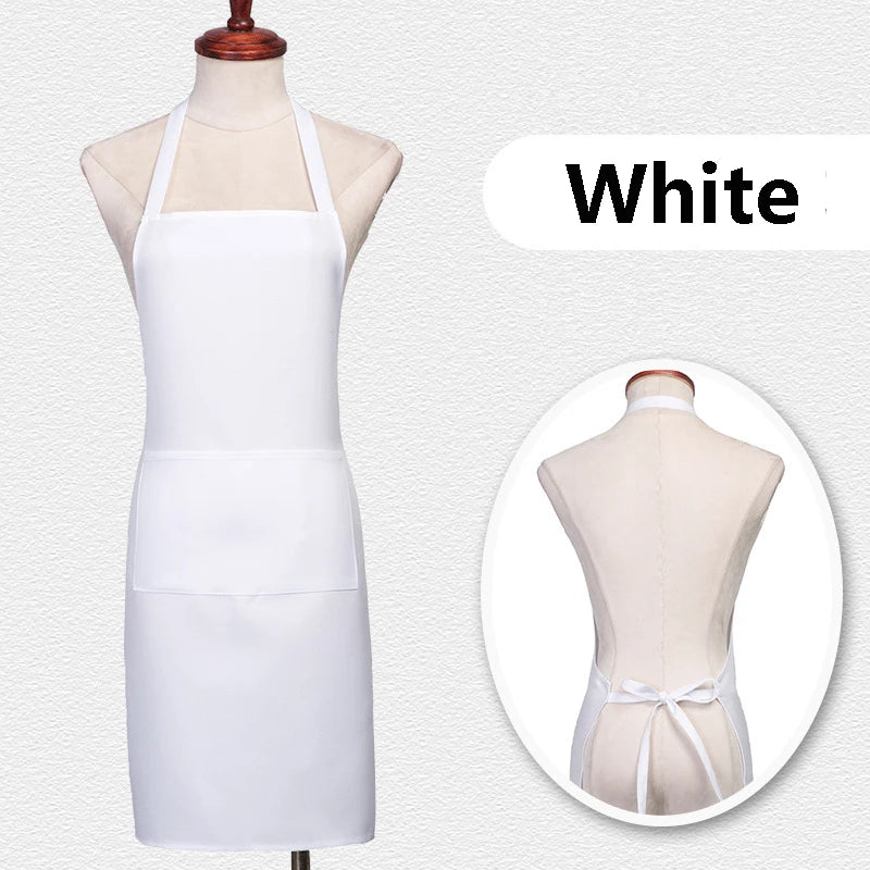 Custom Logo Unisex Bib Aprons with 2 Pockets for Cooking Kitchen Advertising Adjustable Waterproof Extra Large Long Ties Apron