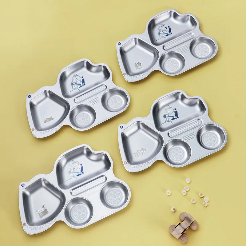 304 Stainless Steel Kids Divided Plate | 20x15cm | Dishwasher Safe | Custom