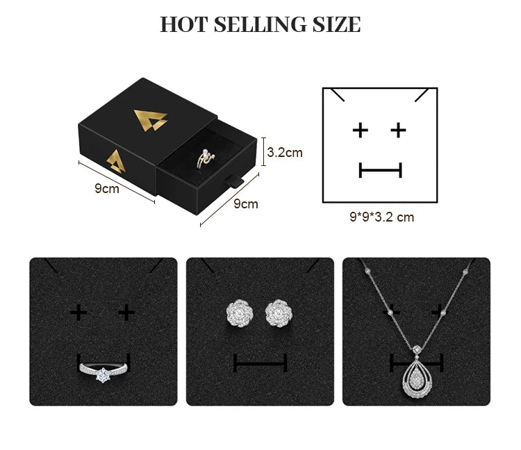 Custom Jewelry Packaging Boxes with Logo — Eco-Friendly Drawer & Magnetic Closure