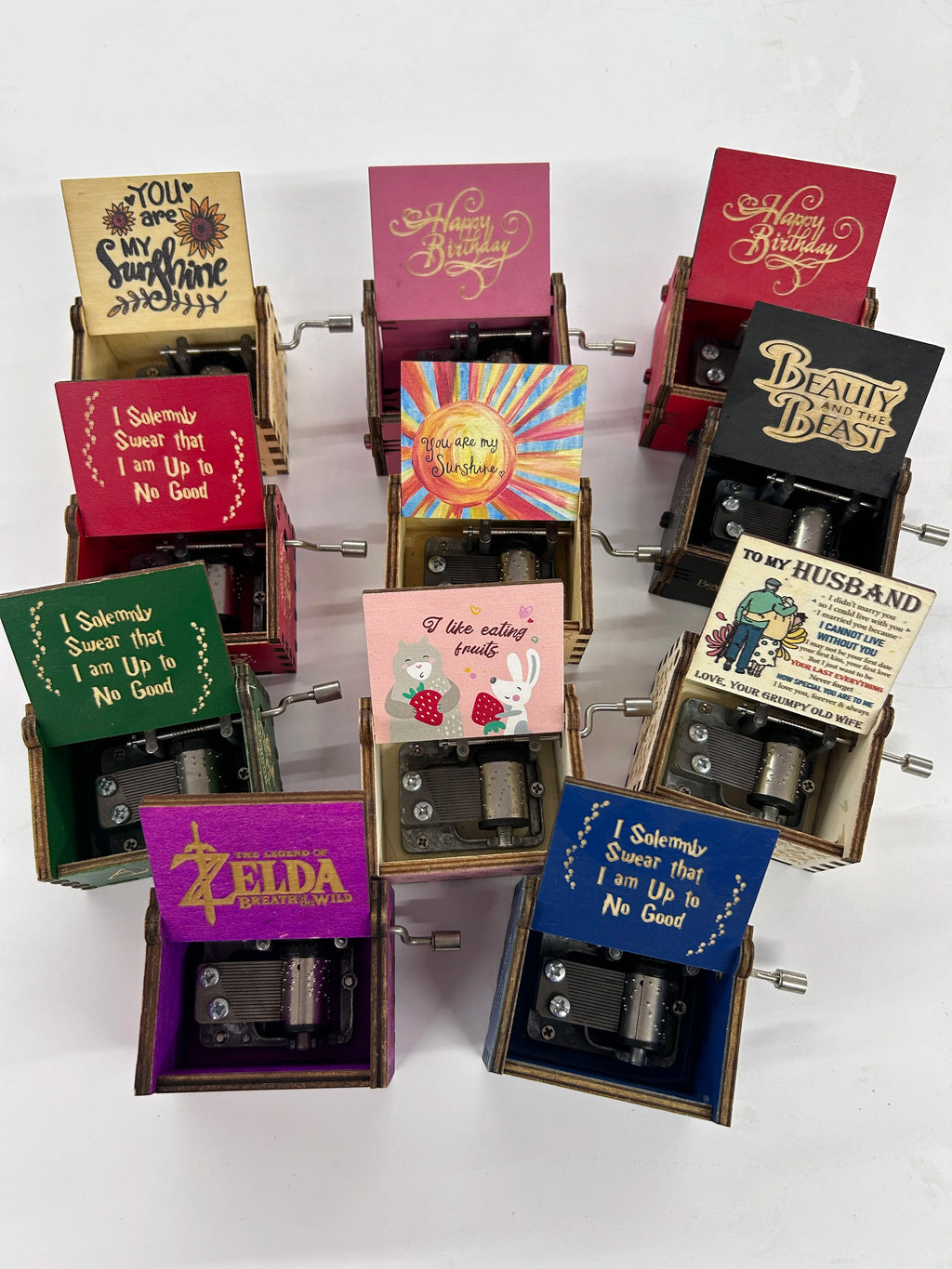 Custom Wooden Music Box | Hand Crank Children's Gift | Bulk Holiday Gifts
