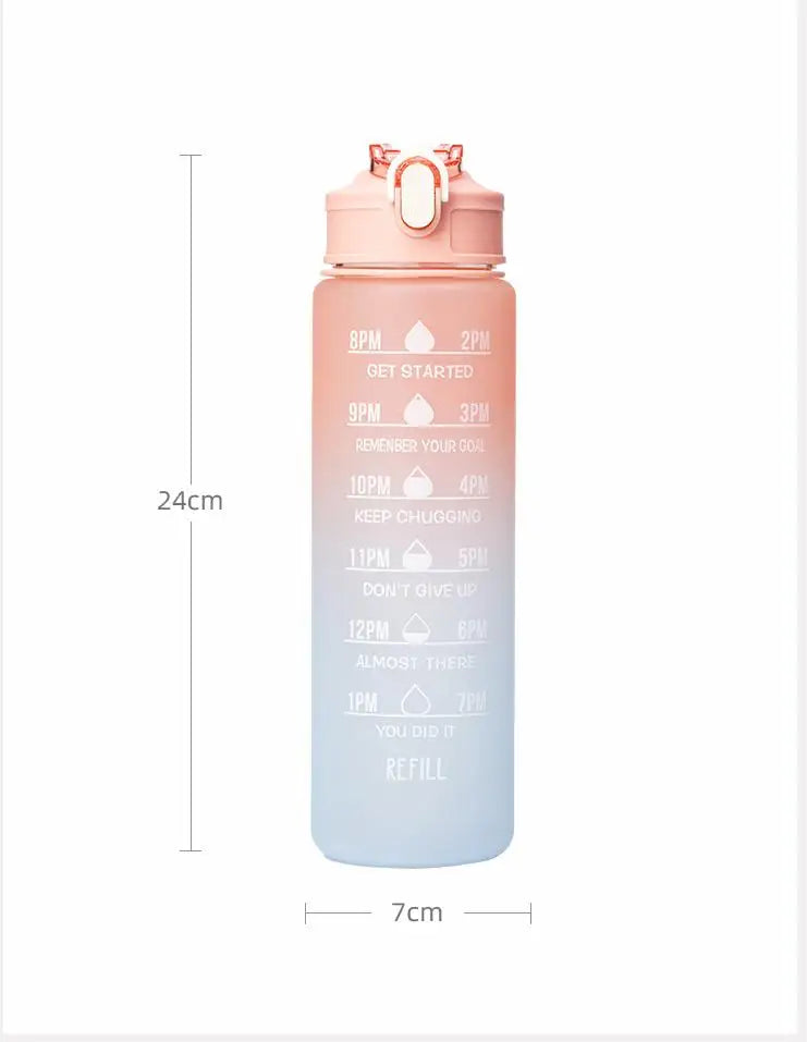 Custom 900ml Motivational Water Bottles | 5 MOQ Time Marker Fitness