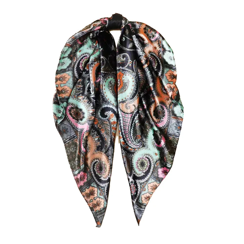 Custom Printed 90cm Square Scarf | 10 Pcs MOQ Wholesale Silk/Polyester Shawl