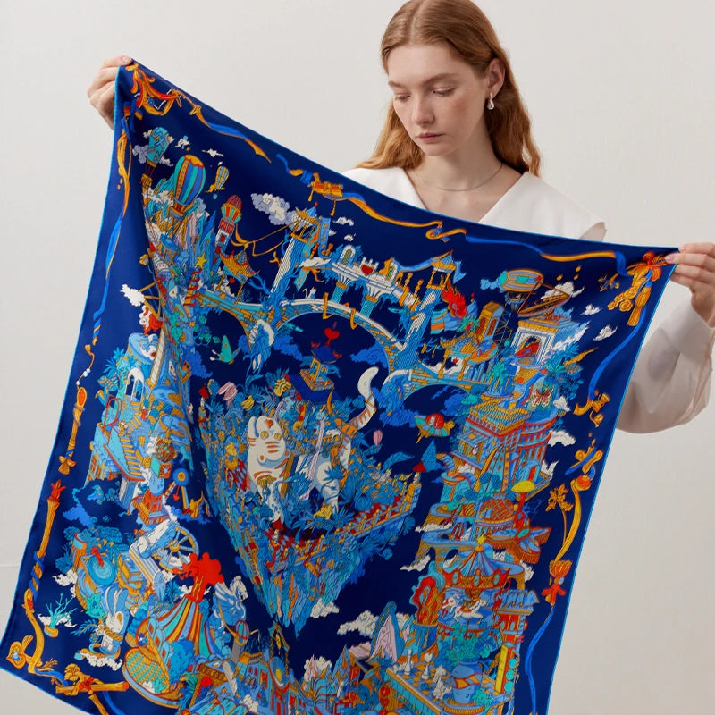 Custom 100% Real Silk Scarves | Digital Printing | 50 Pcs MOQ | Luxury Corporate Gifts