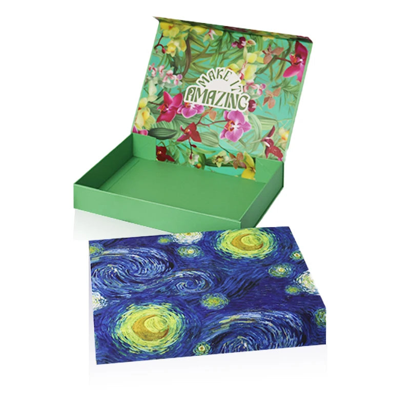 Custom Rigid Magnetic Gift Box: Flat Pack Grey Board with CMYK Print & Foil Stamping