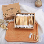 Eco-Friendly Cotton Buds 200pcs | Bamboo Sticks | Kraft Box | Bulk