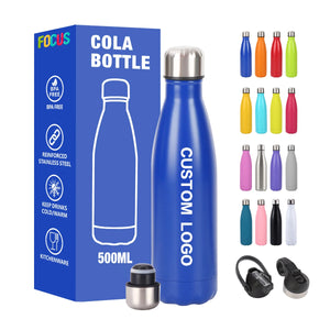 Custom 500ml Stainless Steel Cola Bottle with Laser Engraving and Logo Printing