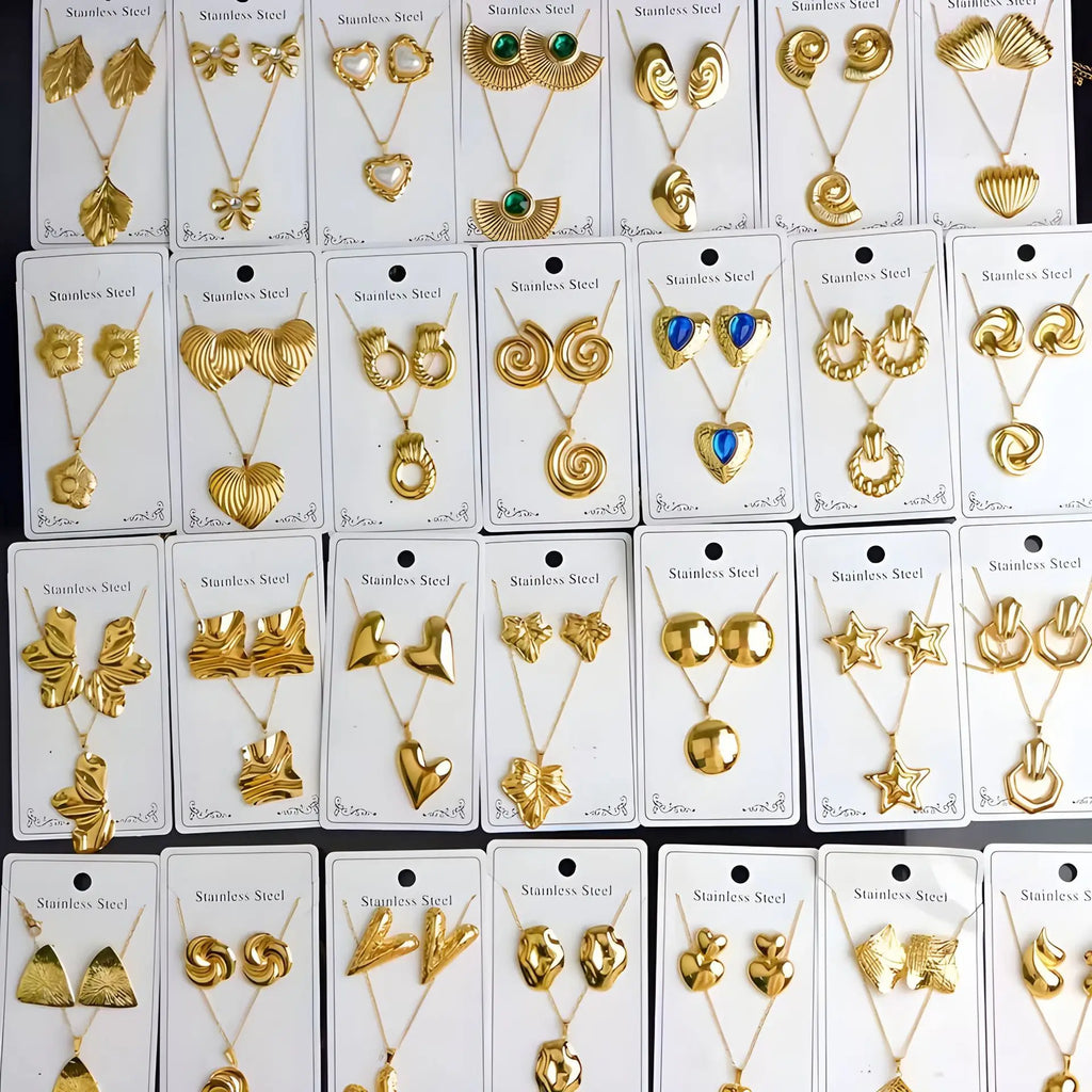 Custom 18K Gold Plated Stainless Steel Jewelry Set | MOQ 2