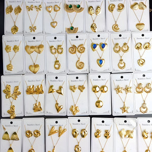 Custom 18K Gold Plated Stainless Steel Jewelry Set | MOQ 2