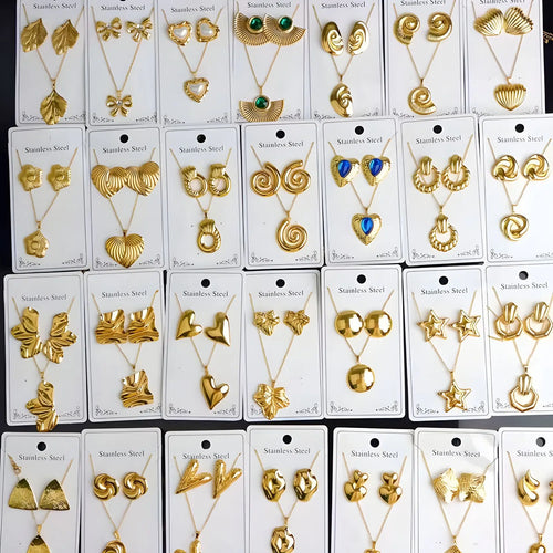 Custom 18K Gold Plated Stainless Steel Jewelry Set | MOQ 2