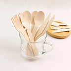 Custom Wooden Cutlery Set | Birch Fork Spoon Knife Napkin