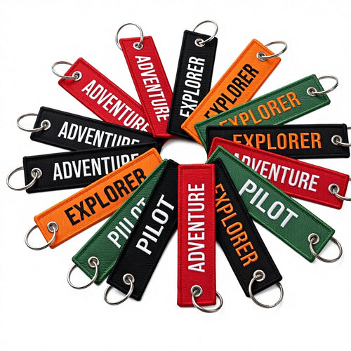 Custom Embroidered Keychains with Logo | 50 MOQ Double-Sided