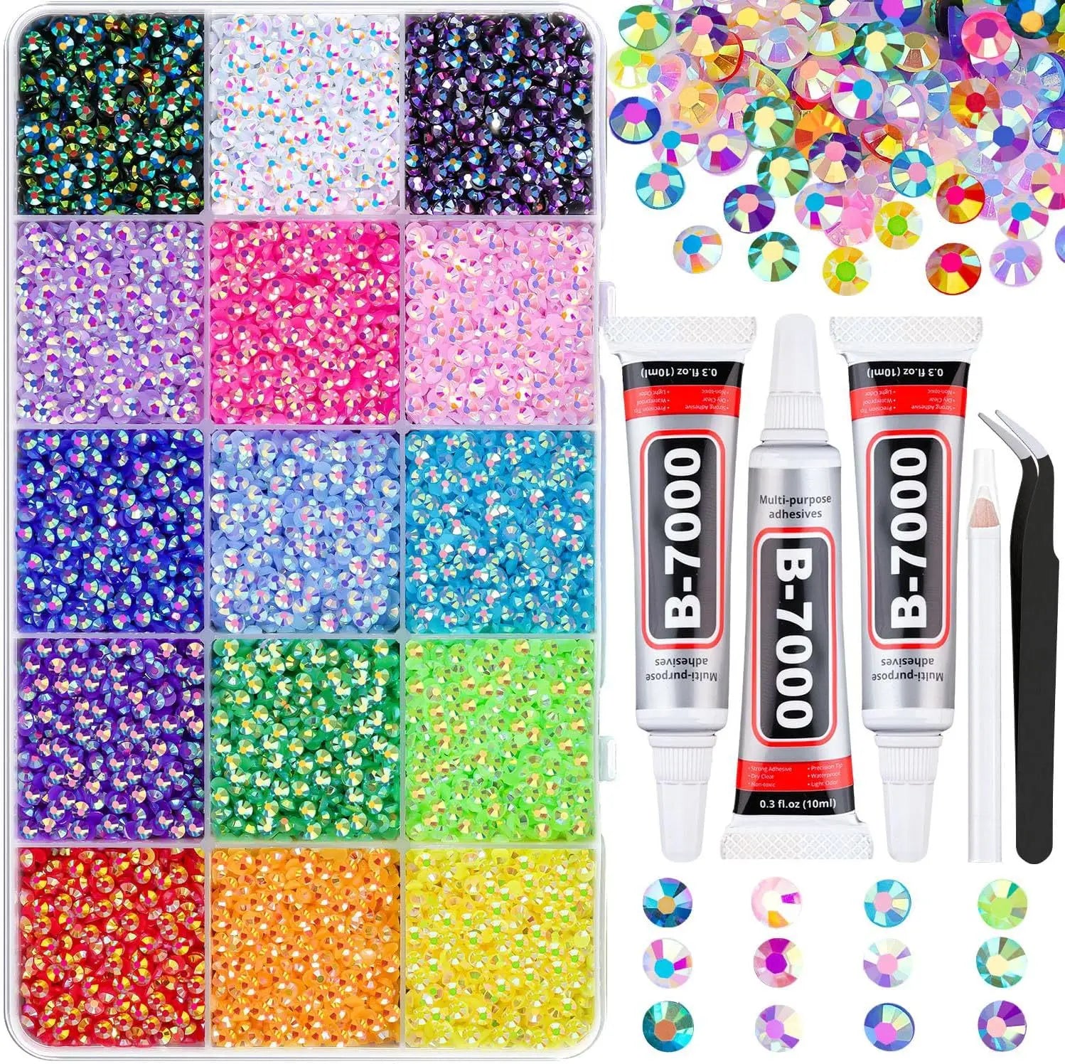 40 Color Resin Rhinestone Set 3mm | 14 Facets | DIY Nail Art Craft