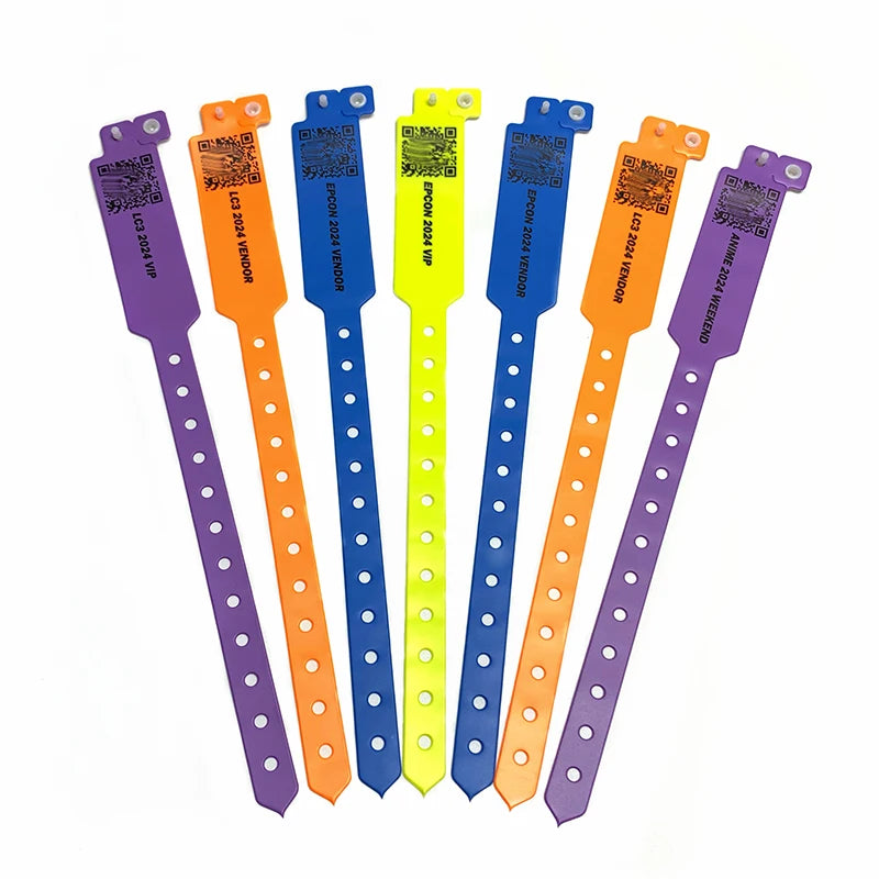 Custom Vinyl Wristbands 100 MOQ | Waterproof PVC ID Bracelets for Events
