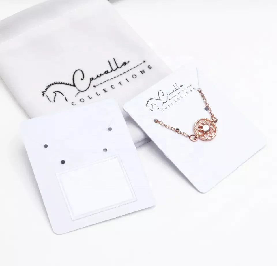 Custom Die Cut Jewelry Display Cards | Embossing | MOQ 100
