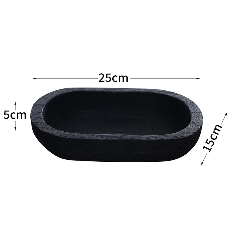 Hand-Carved Wooden Candle Bowl | Oval Rustic Decor Bowl | Factory Wholesale