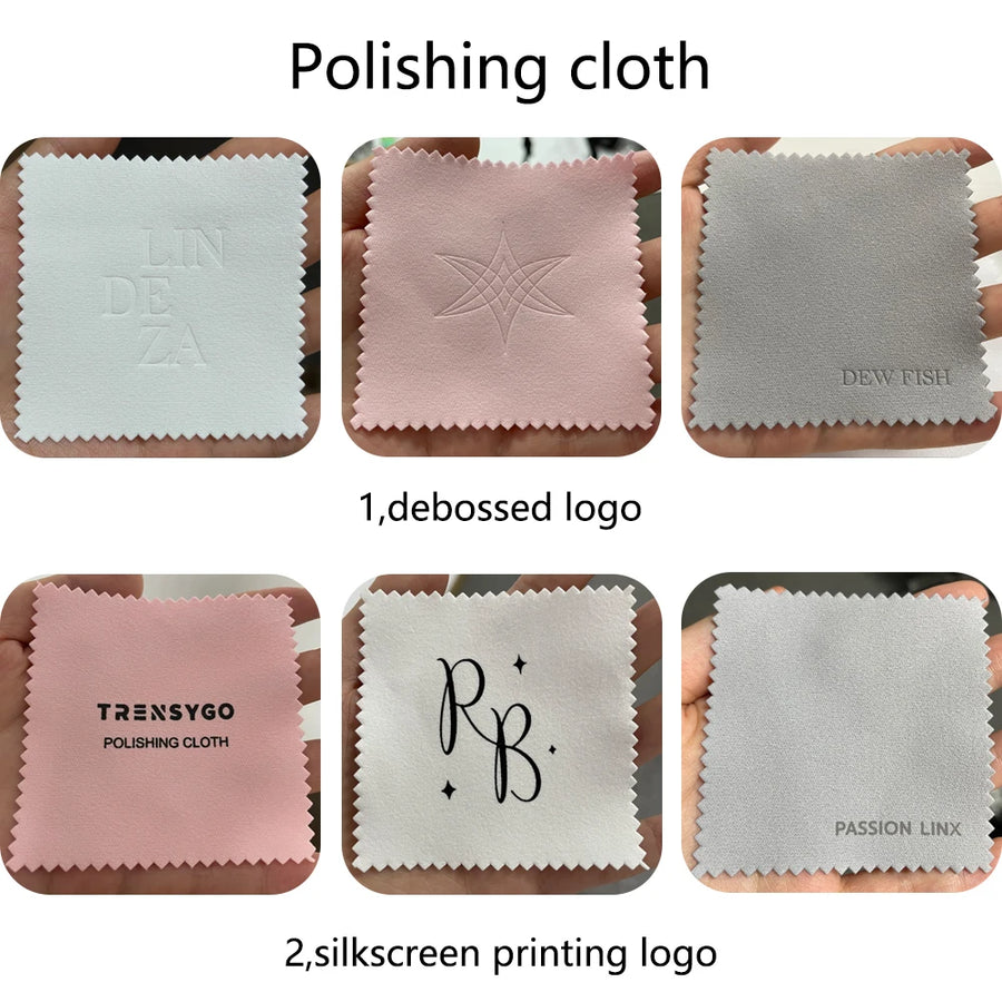 Custom Microfiber Suede Jewelry Cleaning Cloth with Logo | MOQ 100