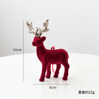 Flocked Reindeer Ornaments with Glitter Antlers Wholesale | MOQ 5