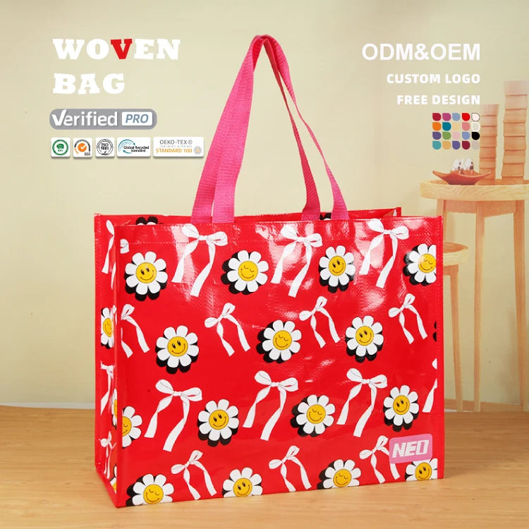 Custom PP Woven Tote Bags | 20 MOQ | 5,000 for Logo