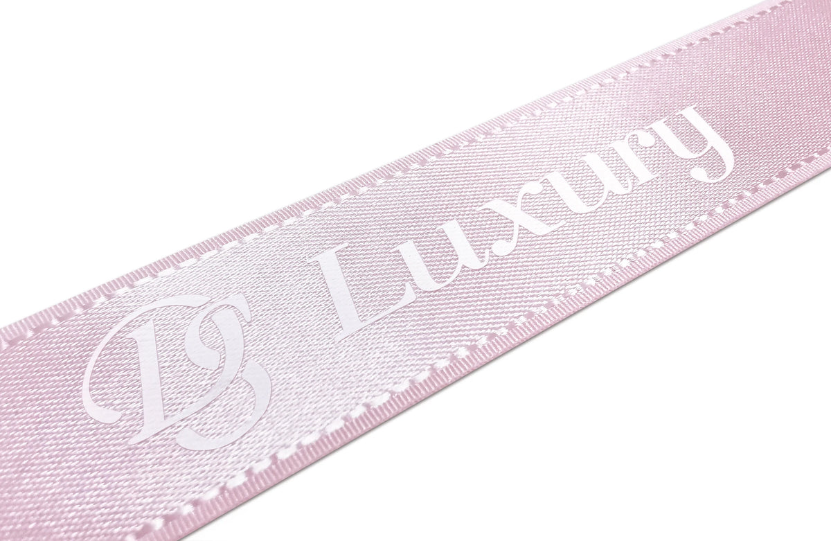 Custom Printed Satin Ribbon | Double-Face | MOQ 2,000 Yards  text