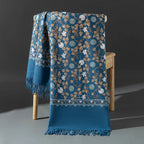 Embroidered Winter Polyester Scarf | Floral Design | Tassel Finish | 1 MOQ | Modest Fashion