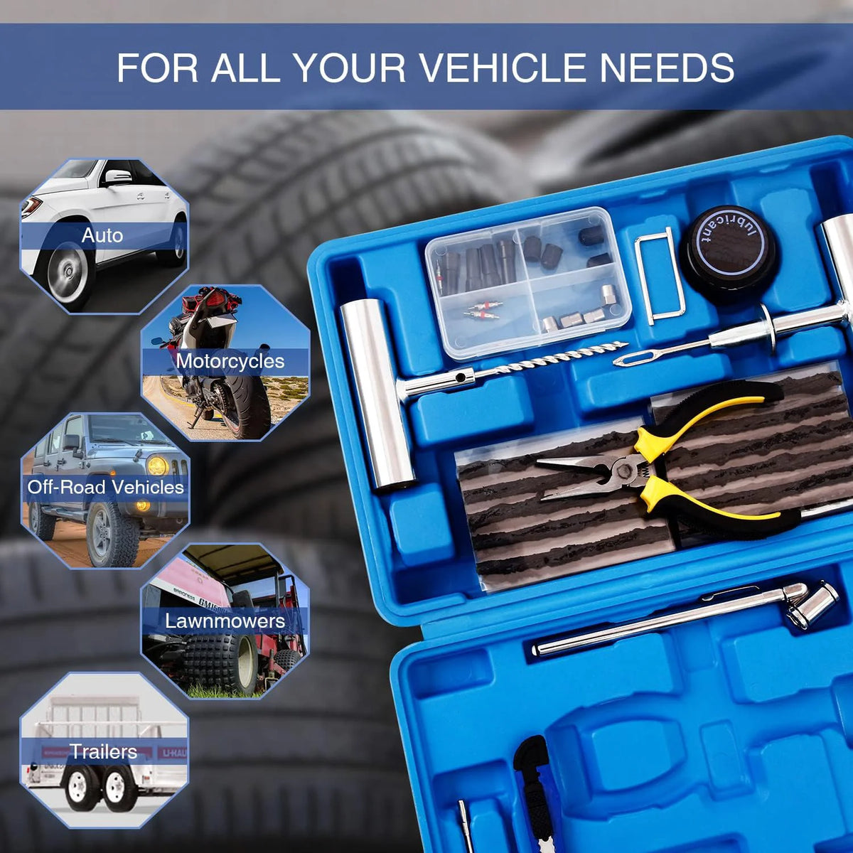 IFIXPRO 68Pcs Tire Repair Kit with Metal Tools | MOQ 500