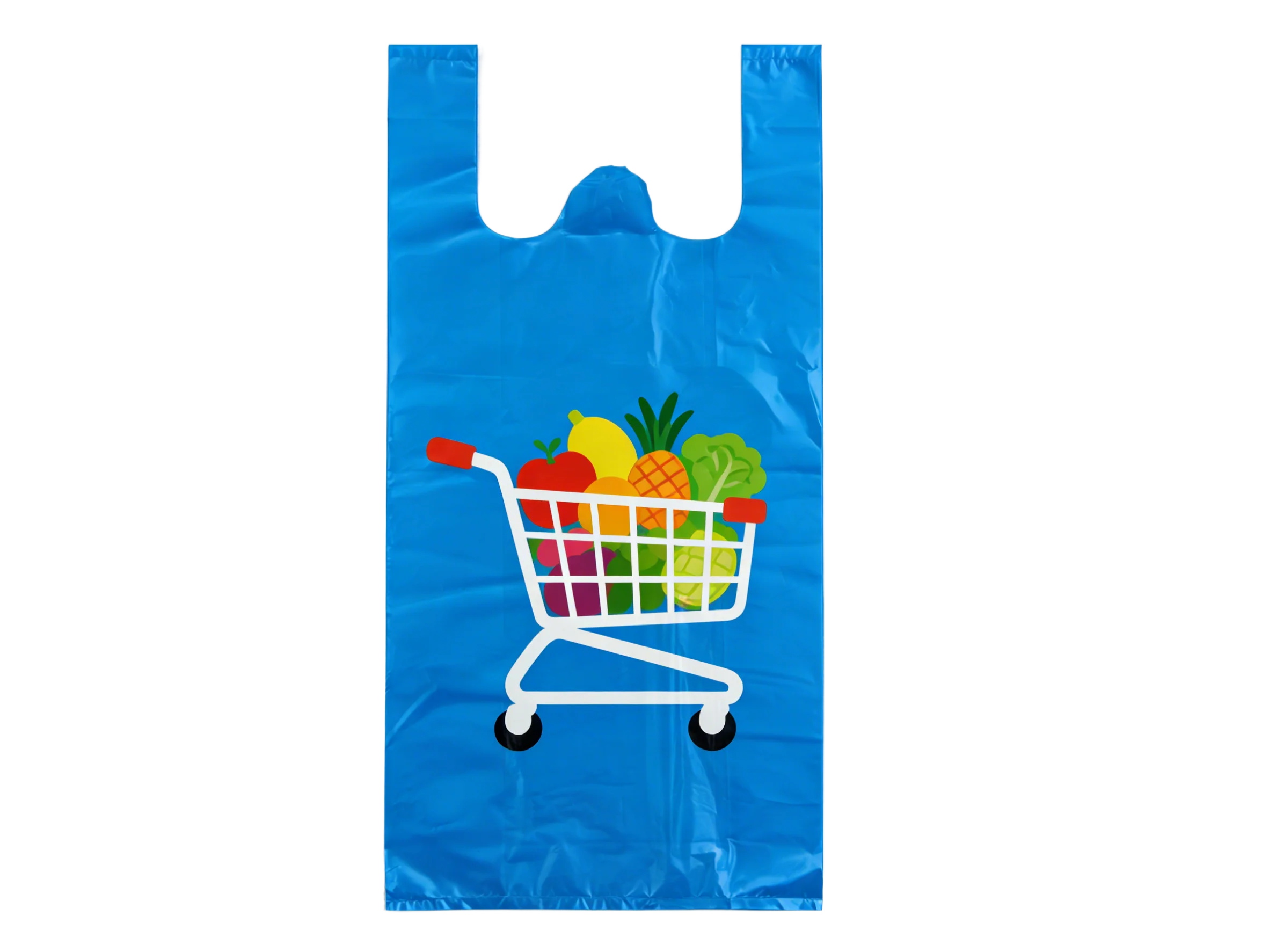 Bulk Recyclable Custom logo T-shirt Bags Food Grade Thickened for Checkout Supermarket Commercial Shopping Bags