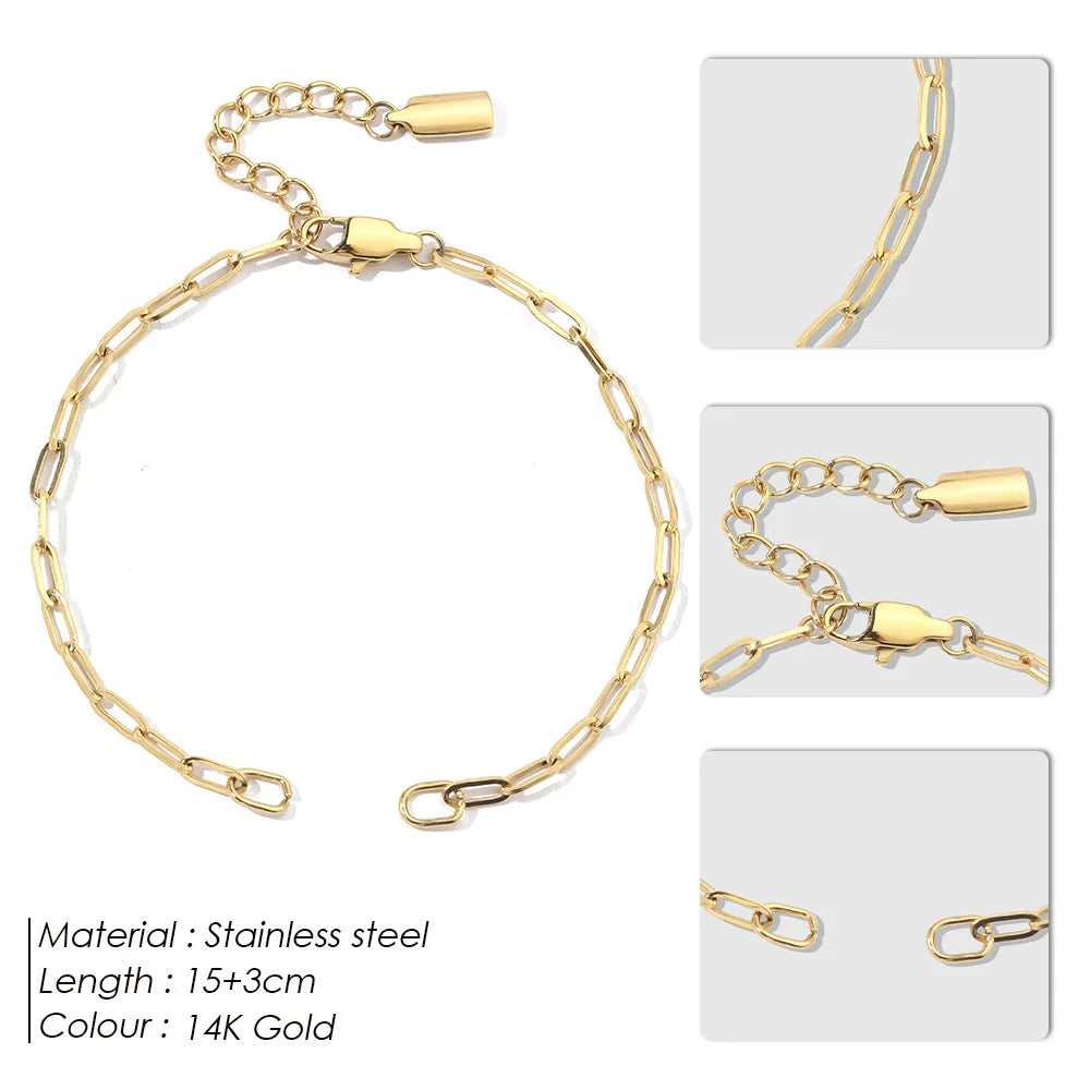 316L Stainless Steel Paperclip Chain | 14K Gold Plated | MOQ 1