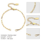 316L Stainless Steel Paperclip Chain | 14K Gold Plated | MOQ 1