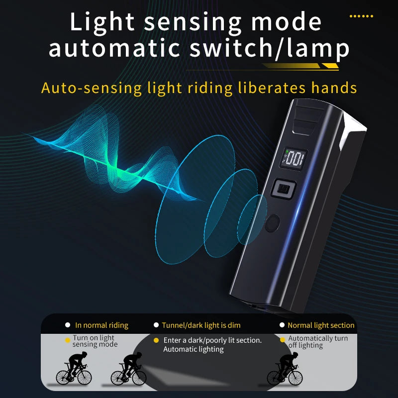 Night Sensor Power Display Bike Light | Custom Bicycle Rechargeable
