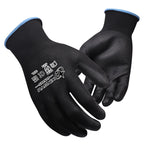 Custom Gloves With Logo 13 Gauge Polyester PU Coated Gloves Mechanic Home Work Safety PU Coated Protective Gloves