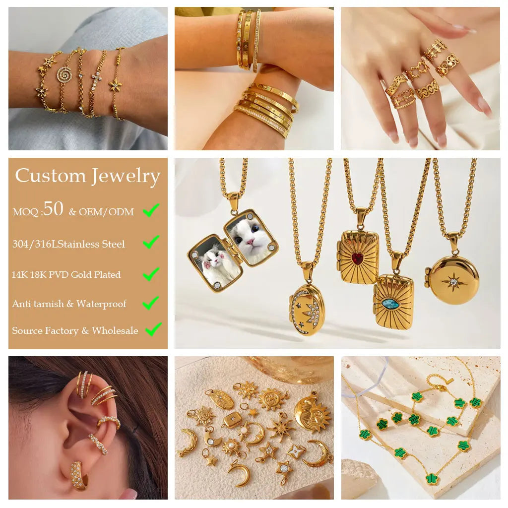 Custom Stainless Steel Jewelry with Logo | 304/316L, PVD Plating