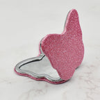 Butterfly-Shaped Mirrors with Logo | Glitter PU Leather | Wholesale