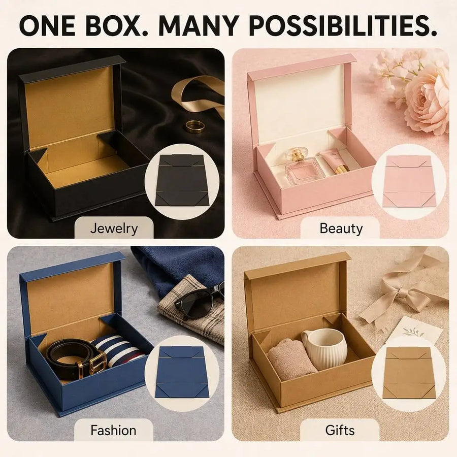 Custom Black Paper Boxes with Logo | UV Print MOQ 500