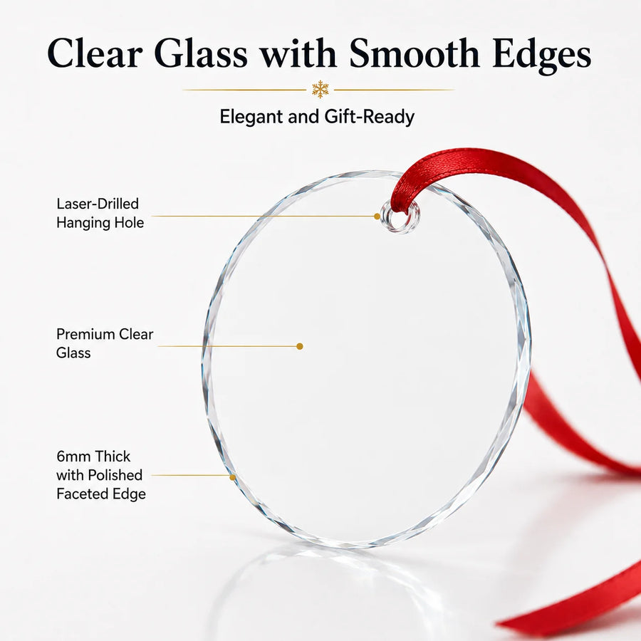 Custom Engraved Glass Ornaments 78mm | MOQ 100