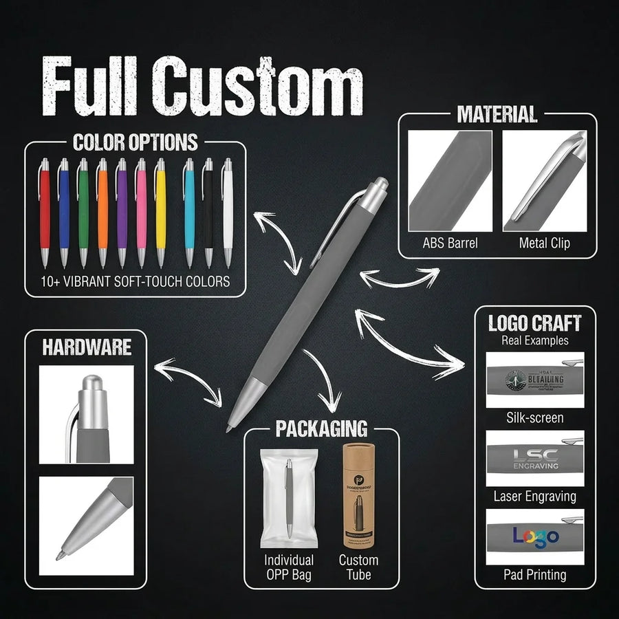 Custom Ballpoint Pens with Logo | Hotel Pens MOQ 100