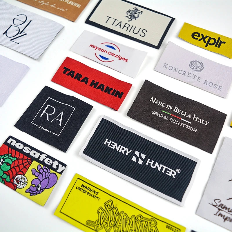 End Fold Woven Garment Labels | OEKO-TEX, BSCI, GRS Certified | 100 MOQ | Custom Logo