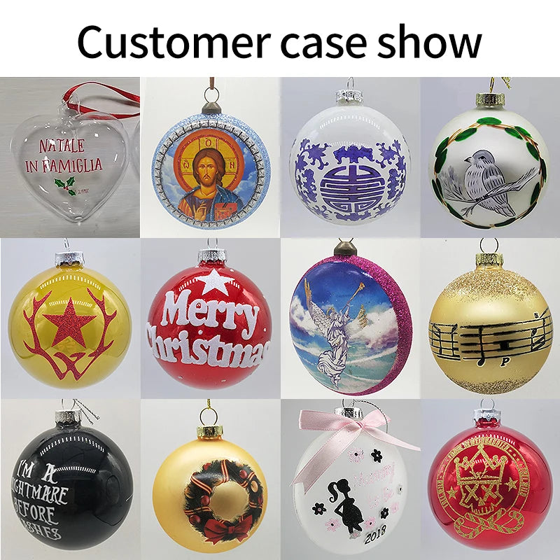 Custom Glass Christmas Ornaments | Silk Screen Printed Baubles | Bulk Holiday Gifts